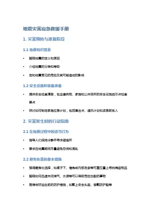 地震灾害应急救援手册