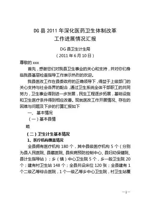 工作进展情况汇报