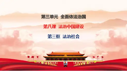 统编版高中政治必修三《政治与法治》8.3法治社会课件