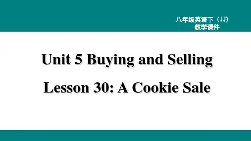 冀教版八下英语课件 Unit 5 Buying and Selling Lesson 30