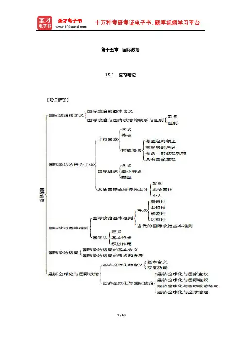王惠岩《政治学原理》复习笔记和考研真题及其详解(国际政治)【圣才出品】