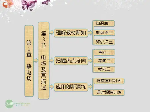 【三维设计】高中物理 静电场 第1部分 第1章 第3节 电场及其描述课件 鲁科版选修31