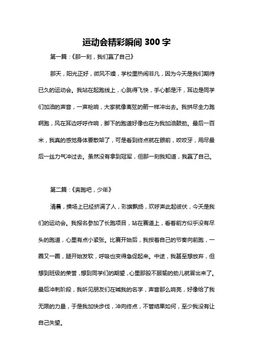 运动会精彩瞬间300字