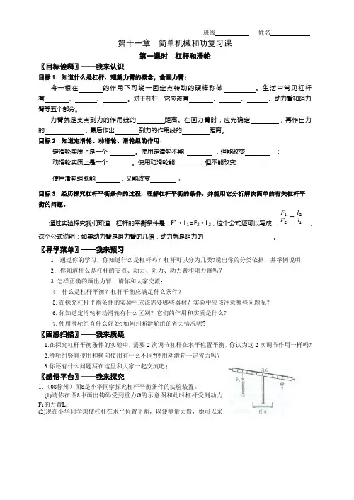 杠杆和滑轮复习课-学案