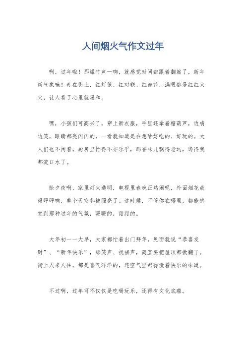 人间烟火气作文过年
