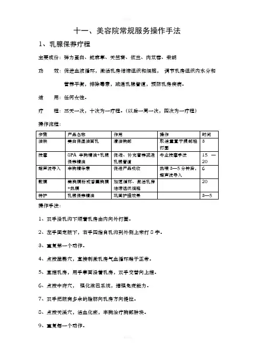 美容院常规操作手法