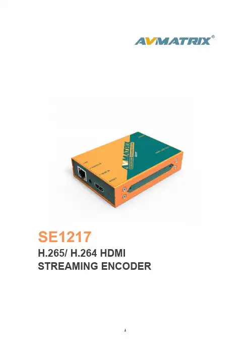 H.265  H.264 HDMI STREAMING ENCODER 用户手册说明书