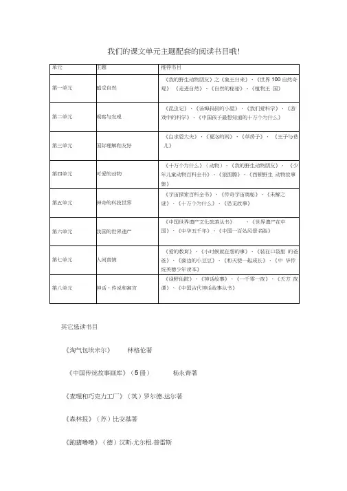 三年级读书卡