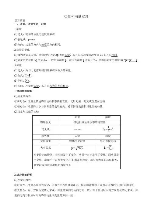 高考物理二轮复习专题讲义：动量专题_101.动量和动量定理