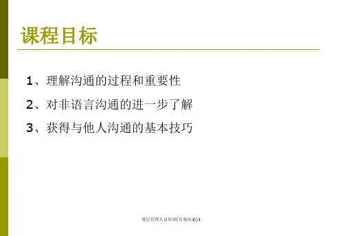 基层管理人员培训有效沟通1课件