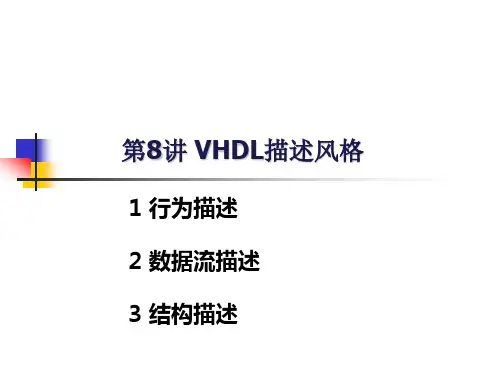 第8讲 VHDL的描述风格