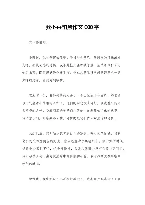 我不再怕黑作文600字