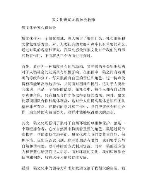 狼文化研究 心得体会教师