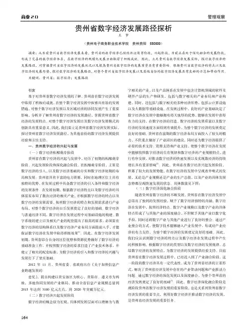 贵州省数字经济发展路径探析
