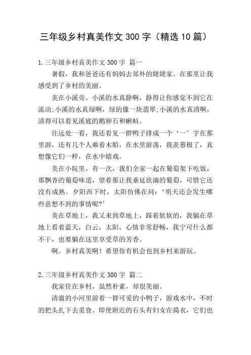 三年级乡村真美作文300字(精选10篇)