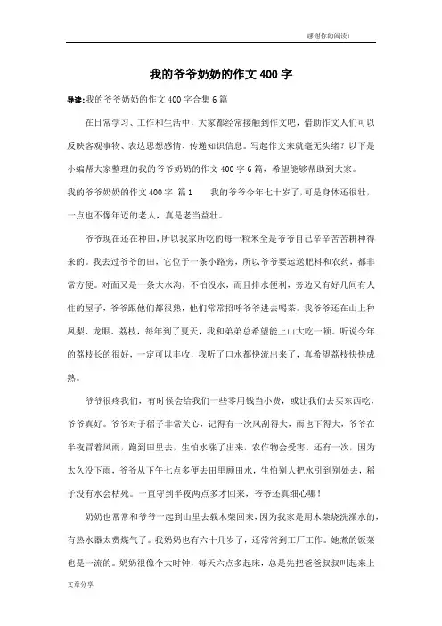 我的爷爷奶奶的作文400字_17