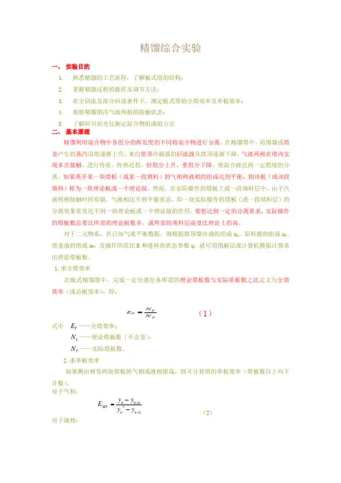 精馏综合实验