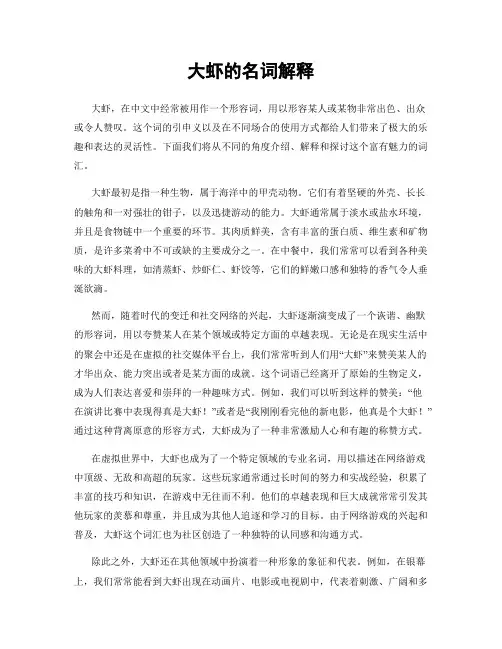 大虾的名词解释