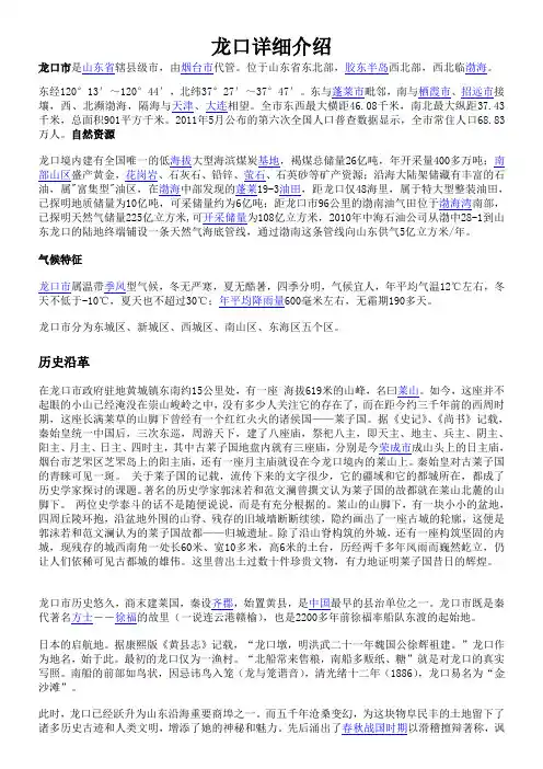 龙口情况详细介绍
