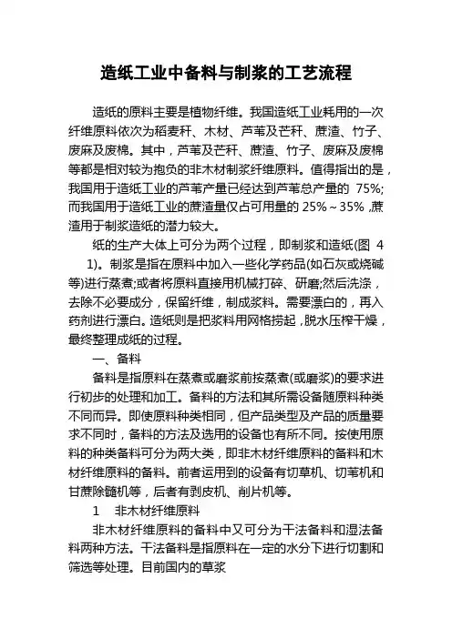 造纸工业中备料与制浆的工艺流程