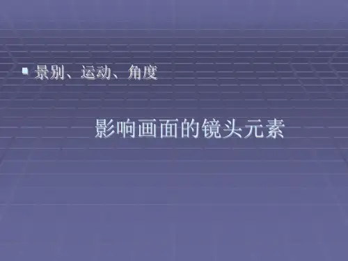 影响画面的镜头元素