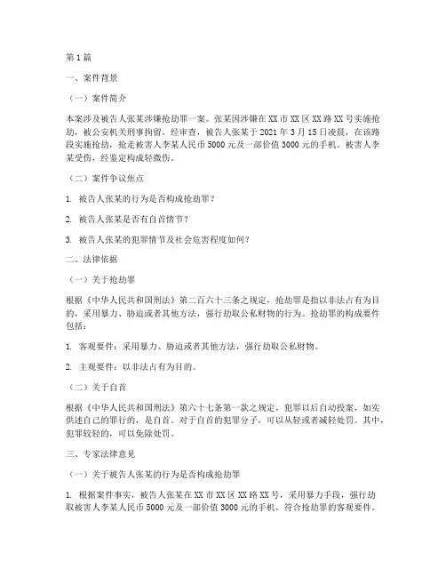 刑事案件专家法律意见(3篇)