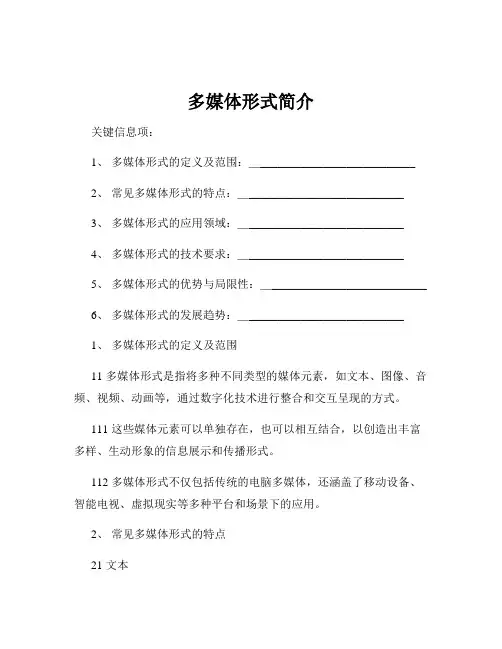 多媒体形式简介