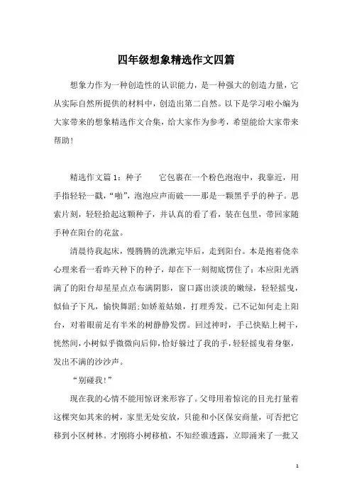 四年级想象精选作文四篇