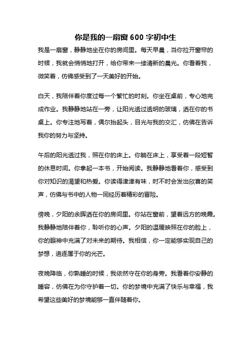 你是我的一扇窗600字初中生