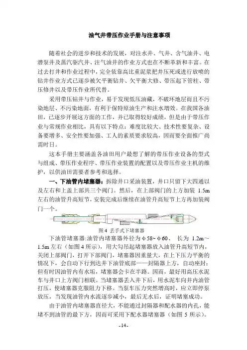 油气井带压作业使用手册与注意事项