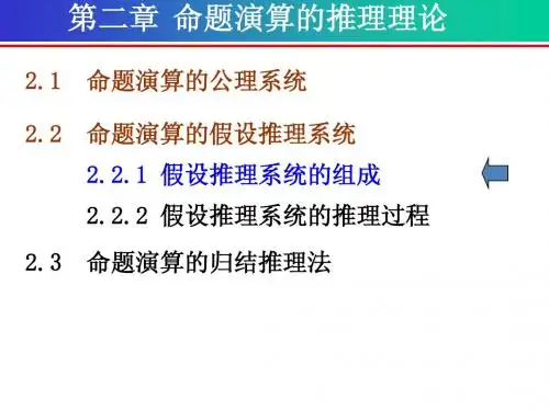 离散数学第二章  命题演算的推理理论-假设推理系统