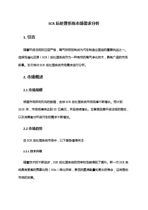 2024年SCR后处理系统市场需求分析