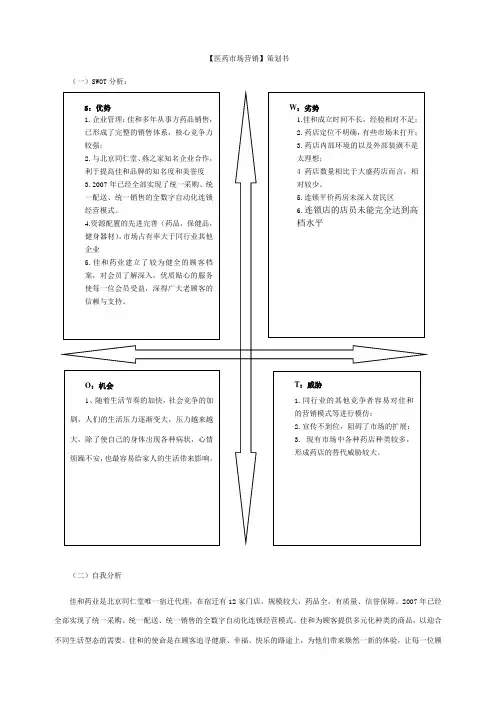 医药市场营销计划书