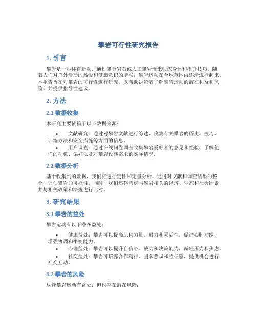 攀岩可行性研究报告