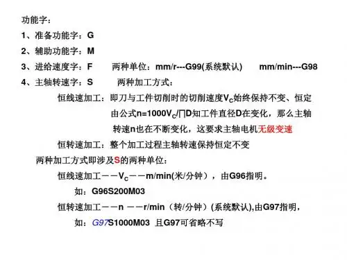 精加工基本编程指令、切槽、螺纹、半径补偿