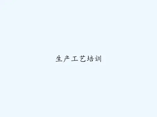 生产工艺培训 PPT