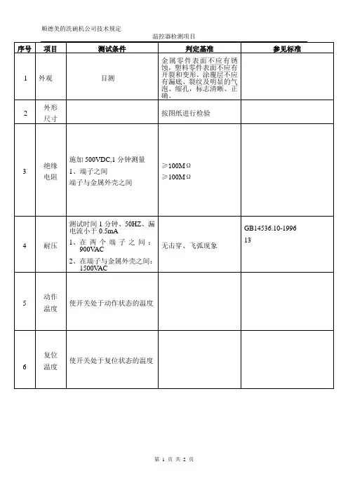 温控器作业指导书范本