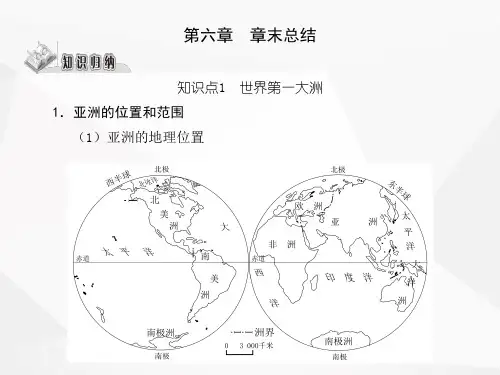 商务星球版初中地理七年级下册第六章章末总结