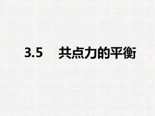 人教版(2019)高中物理必修第一册3.5共点力的平衡课件