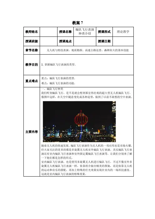 无人机发烧友 2.11.编队飞行种类介绍