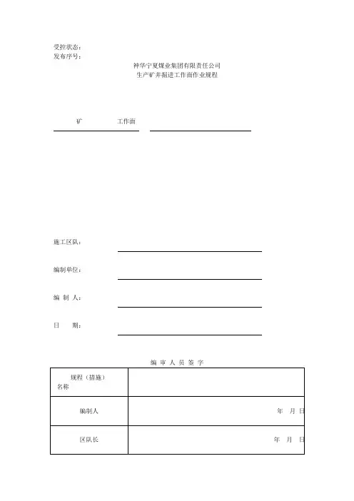 作业标准规范格式