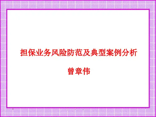 担保业务风险防范及典型案例分析曾章伟