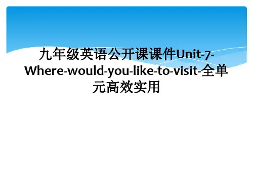 九年级英语公开课课件Unit-7-Where-would-you-like-to-visit-全单元