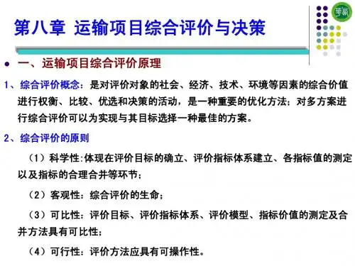 第八章运输项目综合评价