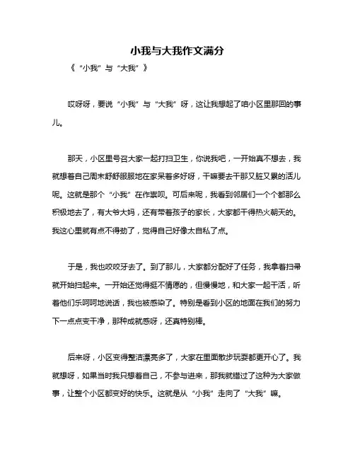 小我与大我作文满分
