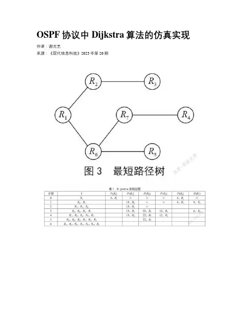 OSPF协议中Dijkstra算法的仿真实现