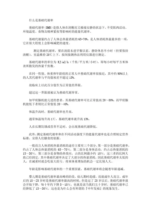 减肥知识----什么是基础代谢率