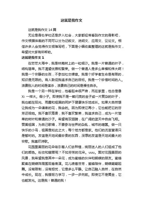 这就是我作文
