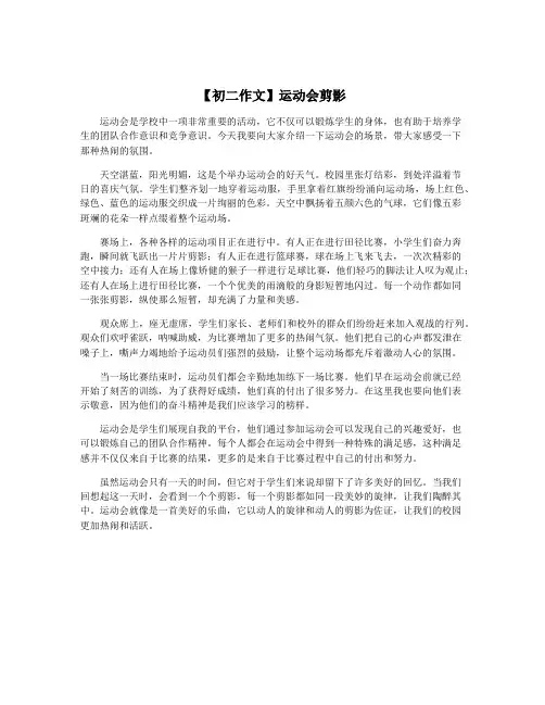 【初二作文】运动会剪影