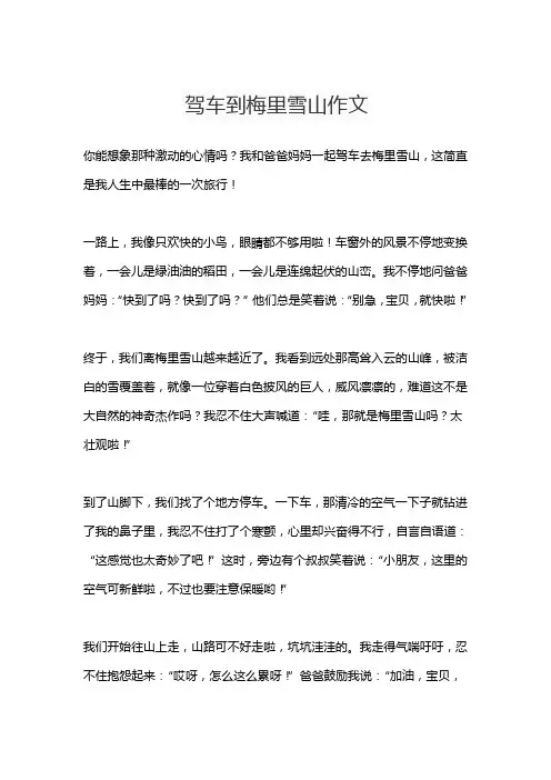 驾车到梅里雪山作文